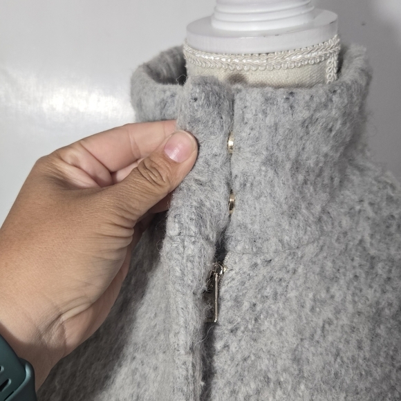 H&M Women's Wool Blend Zip Front Coat, Gray, Size 2 - Picture 14 of 15